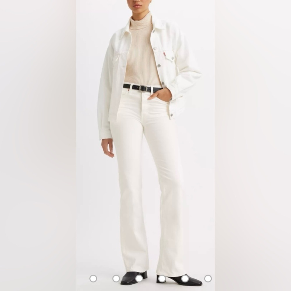 LEVI’S 512 bootcut perfectly slimming high rise wide leg white NEW size 16M